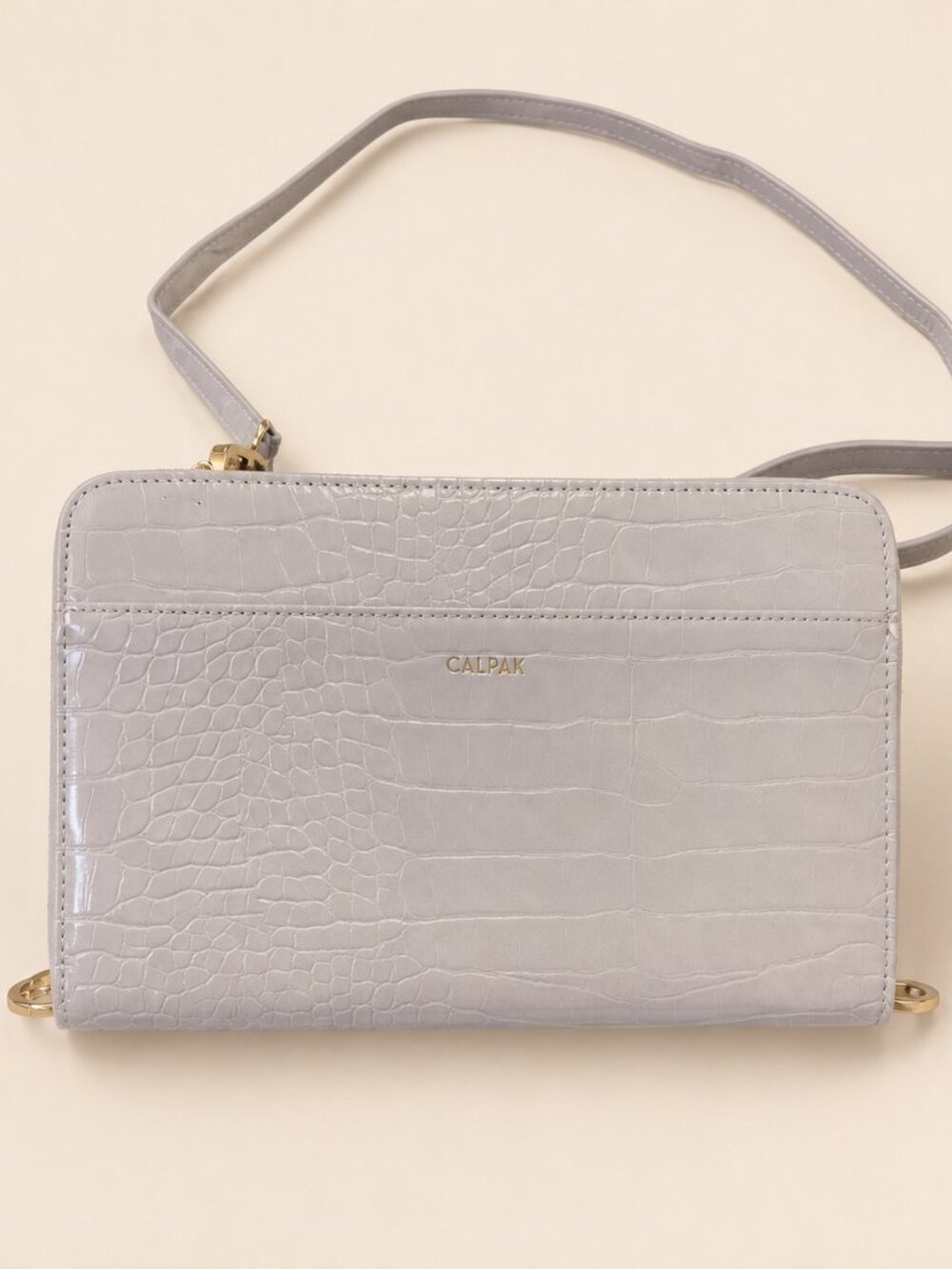 Calpak Iris Croc Travel Wallet Passport Convertible Crossbody